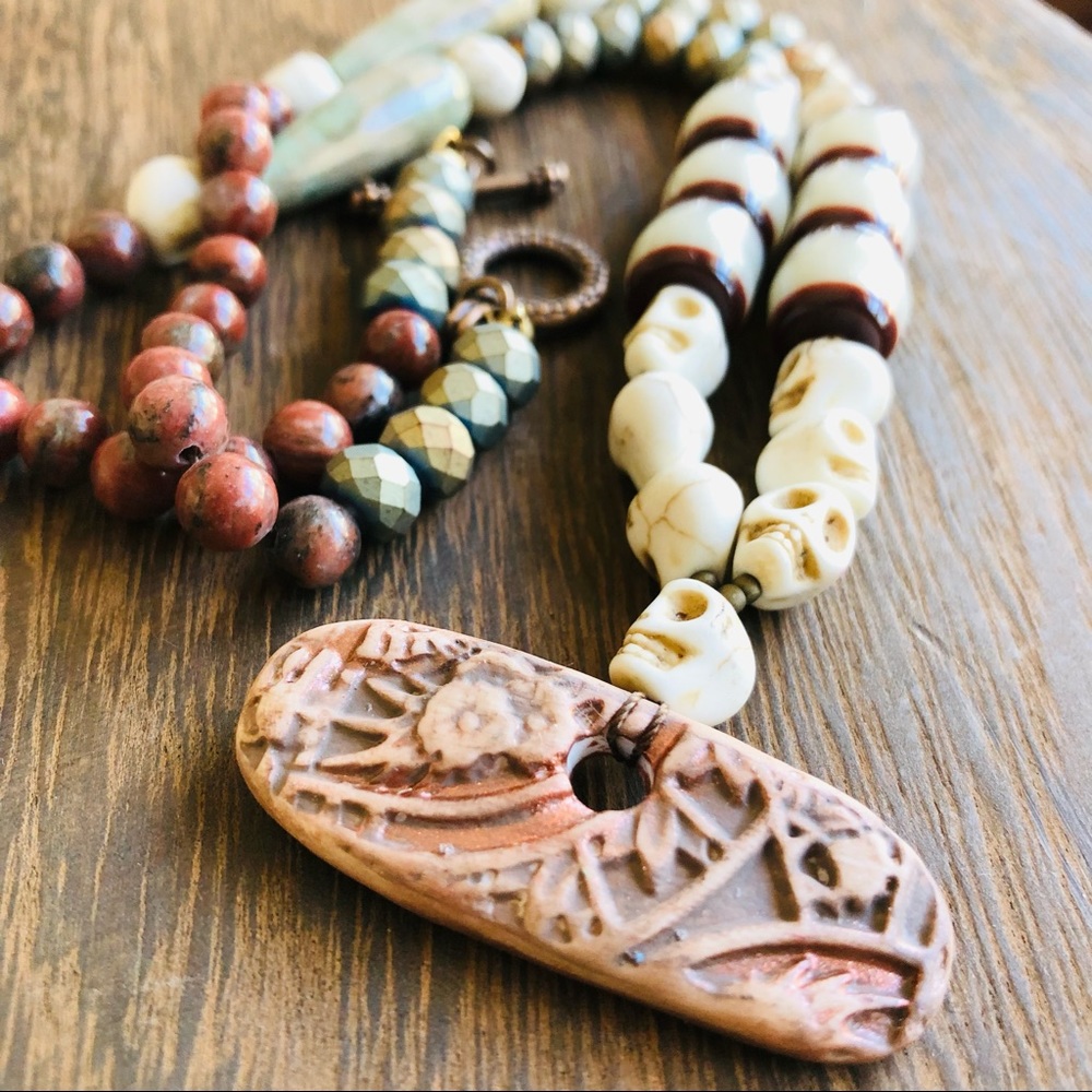 Handmade chunky boho ethnic necklace